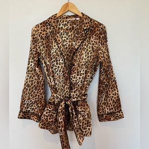 Silky Satin La Vie en Rose leopard print pyjama set